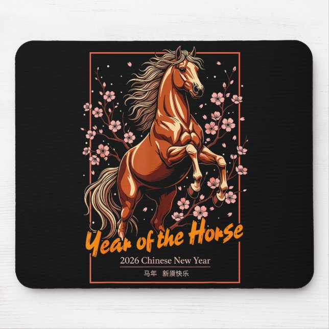 Year Of The Horse 2026 Chinese New Year Celebratio Mouse Pad (Front)