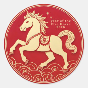 Year of the Horse 2026 Chinese New Year  Classic Round Sticker