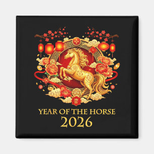 Year Of The Horse 2026 Chinese New Year Horse Lant Magnet
