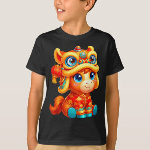 Year Of The Horse 2026 Chinese New Year Lion Dance T-Shirt