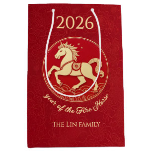 Year of the Horse 2026 Chinese New Year Medium Gift Bag