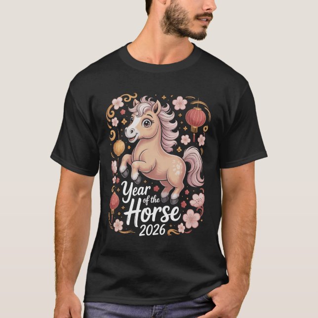 Year of the Horse 2026 Chinese New Year Shirt Cute (Front)