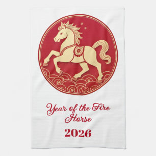 Year of the Horse 2026 Chinese New Year Tea Towel