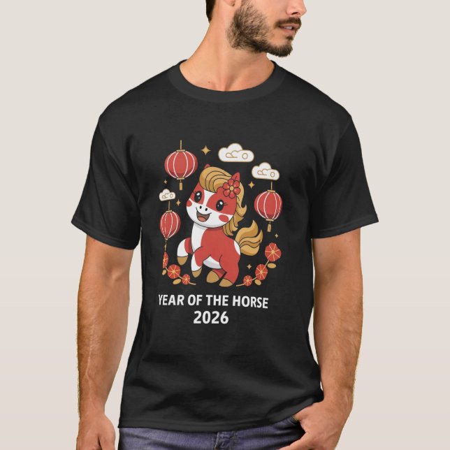 Year Of The Horse 2026 Chinese Zodiac Astrology T-Shirt (Front)