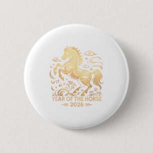 Year Of The Horse 2026 Chinese Zodiac Culture  6 Cm Round Badge