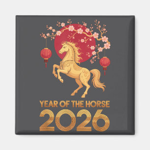 Year Of The Horse 2026 Chinese Zodiac Lunar New Ye Magnet