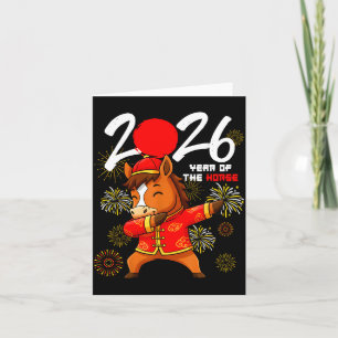 Year Of The Horse 2026 Dabbing Horse Chinese New Y Card