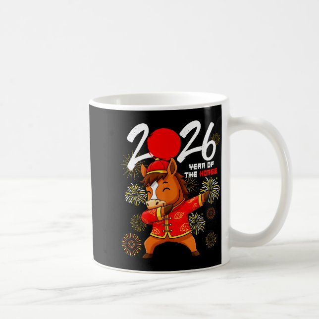 Year Of The Horse 2026 Dabbing Horse Chinese New Y Coffee Mug (Right)