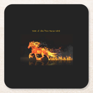 Year of the Horse 2026 ( Fire Horse) Square Paper Coaster