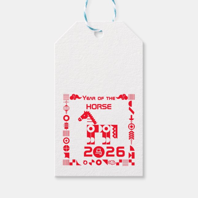 Year of the Horse 2026 Gift Tags (Front)