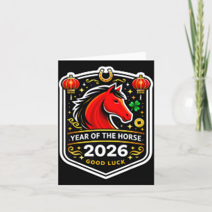 Year Of The Horse 2026 Good Fortune Horsescute Ss  Card