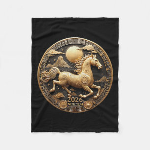 Year Of The Horse 2026 Happy Chinese New Year 2026 Fleece Blanket