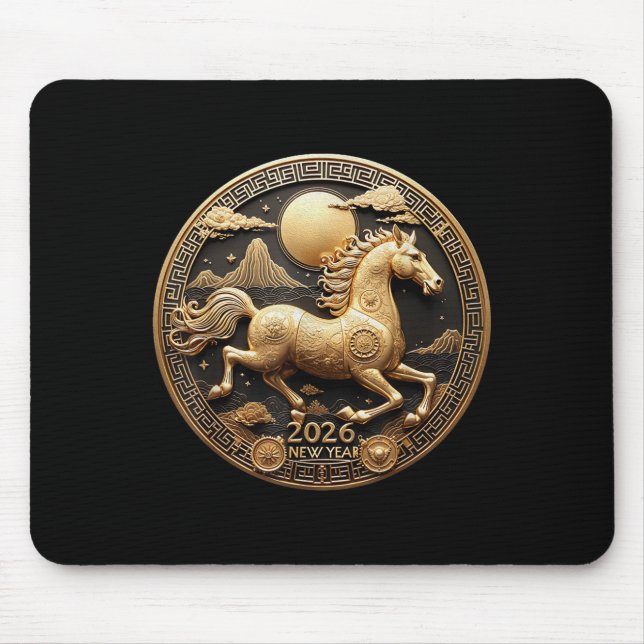 Year Of The Horse 2026 Happy Chinese New Year 2026 Mouse Pad (Front)