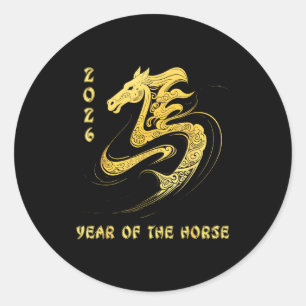 Year Of The Horse 2026 Happy Lunar Chinese New Yea Classic Round Sticker