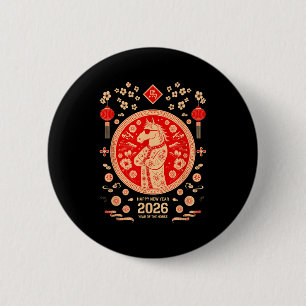 Year Of The Horse 2026 Lunar Chinese Cool Horses S 6 Cm Round Badge