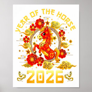 Year Of The Horse 2026 Lunar Chinese New Year Men  Poster