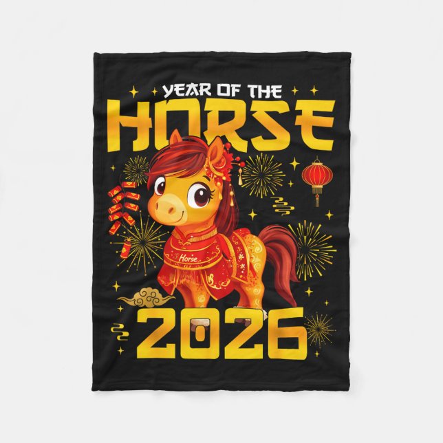 Year Of The Horse 2026 Lunar New Year Chinese New  Fleece Blanket (Front)