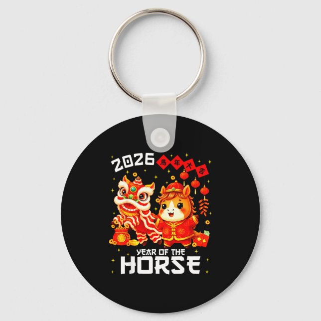 Year Of The Horse 2026 Lunar New Year Chinese New  Key Ring (Front)