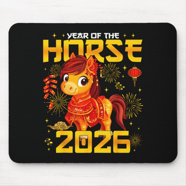 Year Of The Horse 2026 Lunar New Year Chinese New  Mouse Pad (Front)