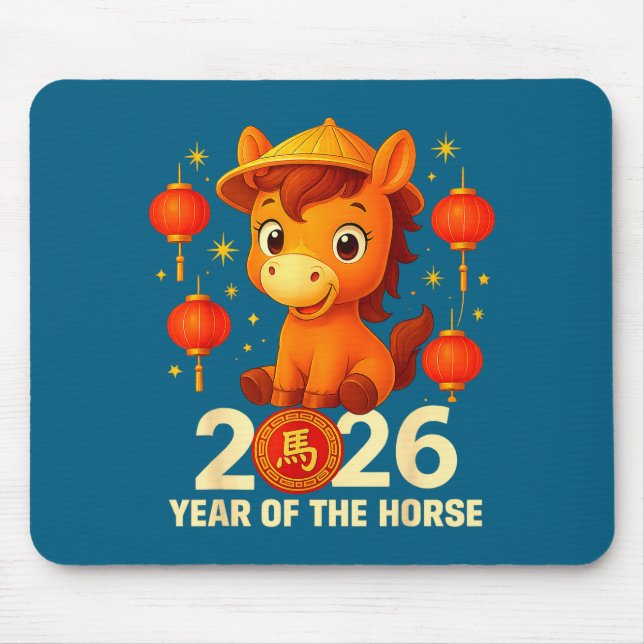 Year Of The Horse 2026 Lunar New Year Chinese New  Mouse Pad (Front)