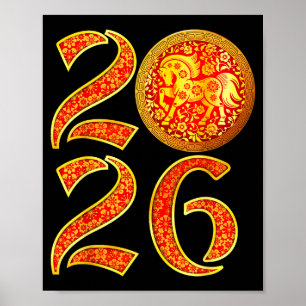 Year Of The Horse 2026 Lunar New Year Chinese New  Poster