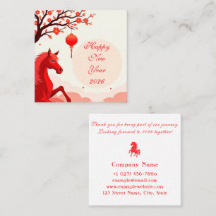 Year of the Horse 2026 Square Business Card