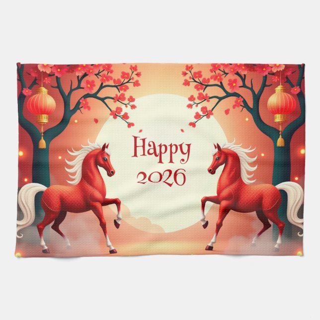 Year of the Horse 2026 Tea Towel (Horizontal)