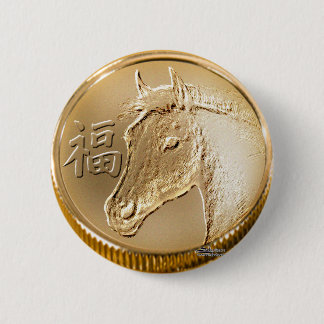 Year of the Horse 6 Cm Round Badge