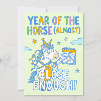 Year of the Horse (Almost) Close Enough Unicorn Holiday Card