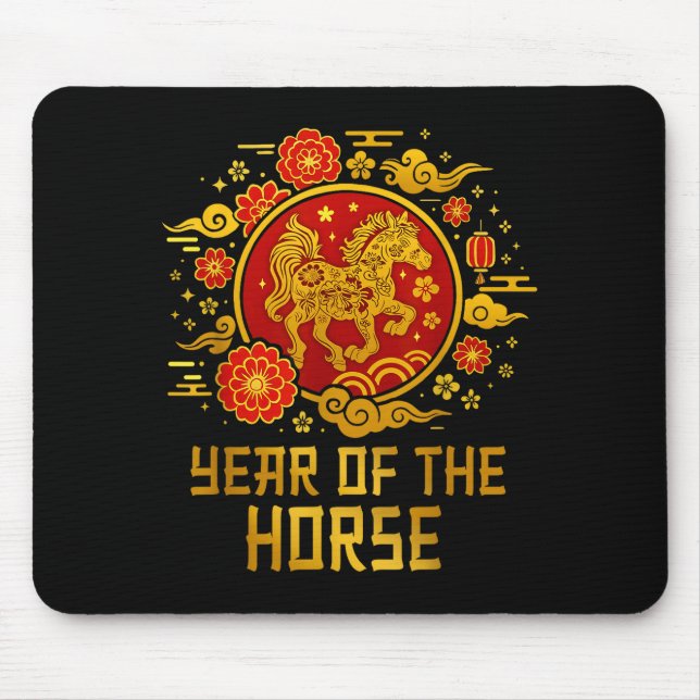 Year Of The Horse Chinese New Year 2026 Zodiac Hor Mouse Pad (Front)