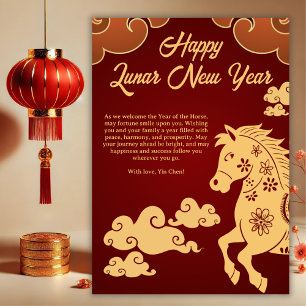 Year of the Horse Chinese New Year Holiday Card