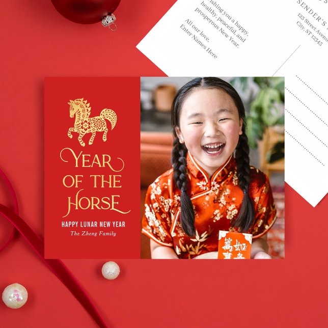 Year Of The Horse Chinese New Year Postcard (Creator Uploaded)