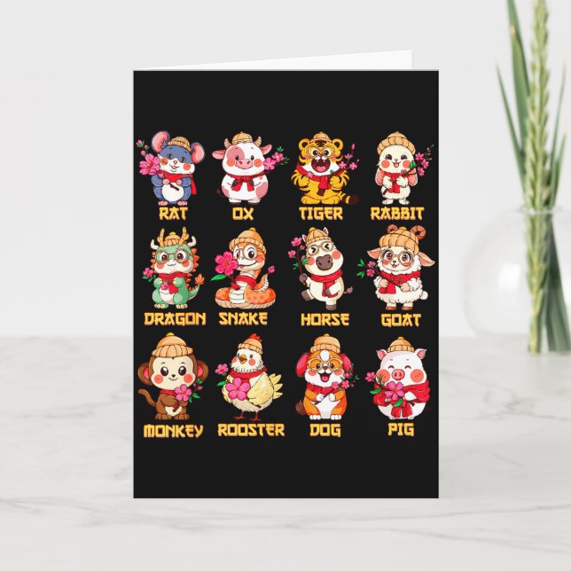 Year Of The Horse Chinese Zodiac Animal Signs Luna Card (Front)