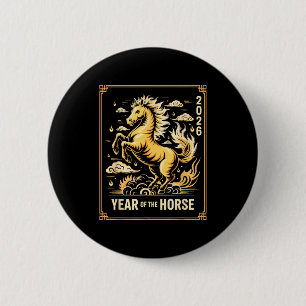 Year Of The Horse – Chinese Zodiac New Year 2026 6 Cm Round Badge