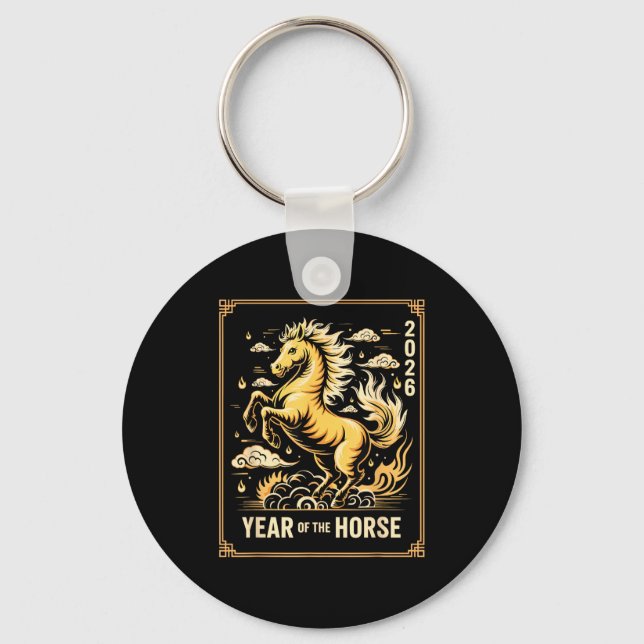 Year Of The Horse – Chinese Zodiac New Year 2026  Key Ring (Front)