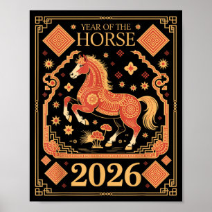 Year Of The Horse – Chinese Zodiac New Year 2026  Poster
