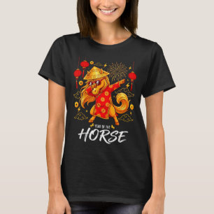 Year Of The Horse Dabbing Zodiac Horse Chinese New T-Shirt