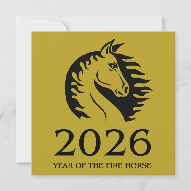 Year of the Horse Flat Greeting Card (Front)
