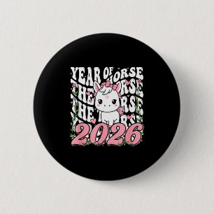 Year Of The Horse For Girls 6 Cm Round Badge