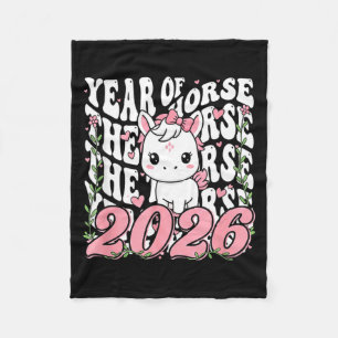 Year Of The Horse For Girls Fleece Blanket