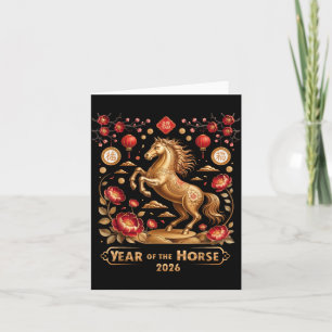 Year Of The Horse Happy New Year 2026 Card