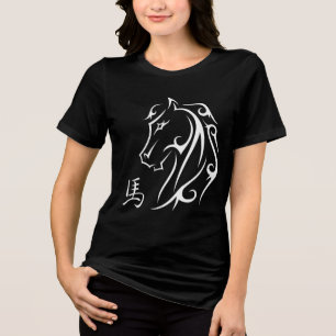 Year of the Horse Horses Head Symbol Tri-Blend Shirt