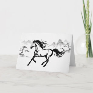 Year of the Horse Lunar New Year Card Chinese