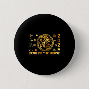 Year Of The Horse Lunar New Year Happy Chinese New 6 Cm Round Badge