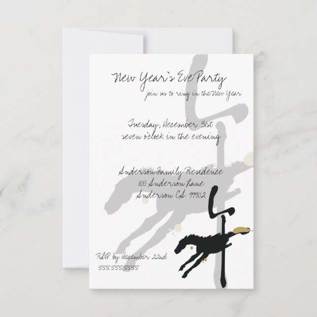 Year of the Horse Party Invitations (Front)