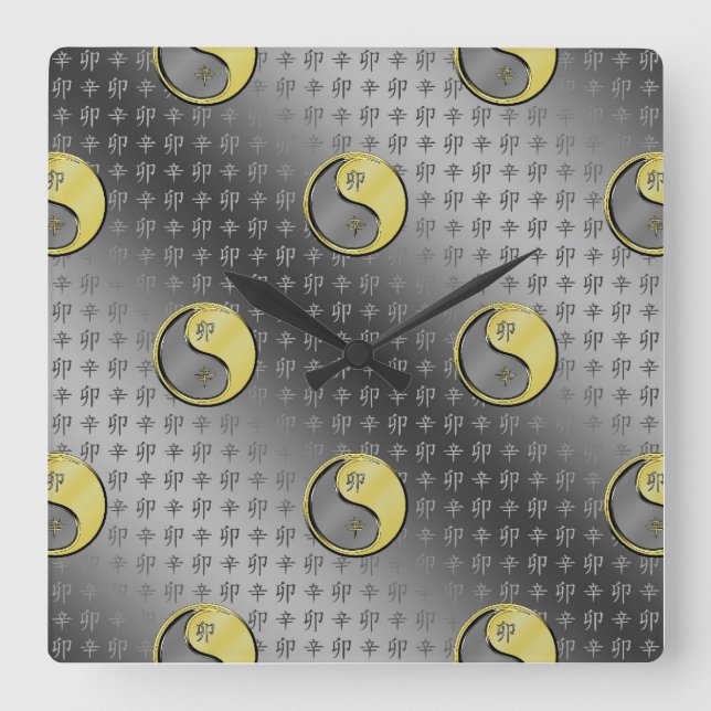 Year of the Metal Rabbit Square Wall Clock (Front)