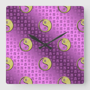 Year of the Metal Rooster Square Wall Clock