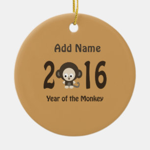 Year of the Monkey 2016 Ceramic Tree Decoration
