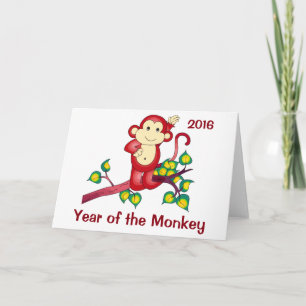 Year of the Monkey 2016 Chinese New Year Card