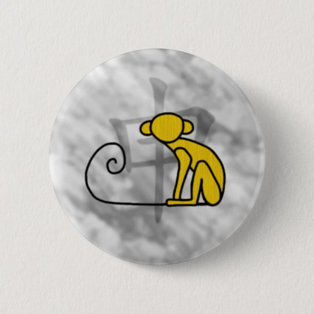 Year of the Monkey 6 Cm Round Badge (Front)